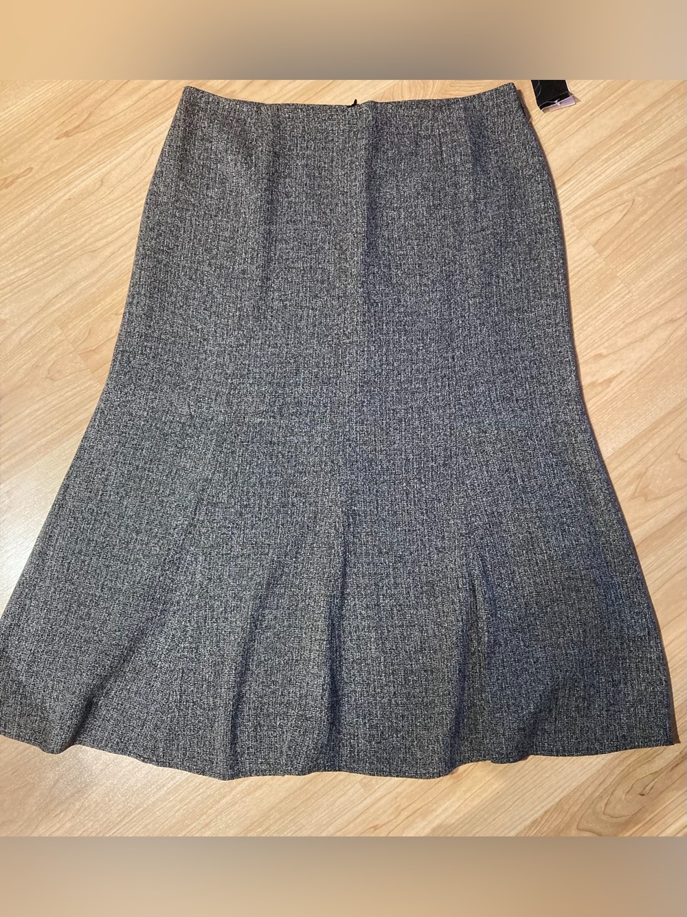 NWOT Arvida Gray Tweed Lined Flared Midi Skirt Size 16